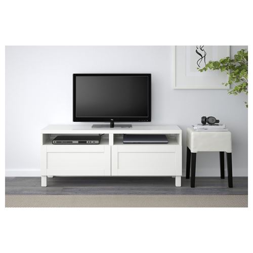 BESTÅ tv sehpası, beyaz, 120x40x48 cm, HANVIKEN, STUBBARP