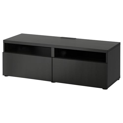 BESTÅ tv sehpası, venge, 120x42x39 cm, LAPPVIKEN, fren raylı