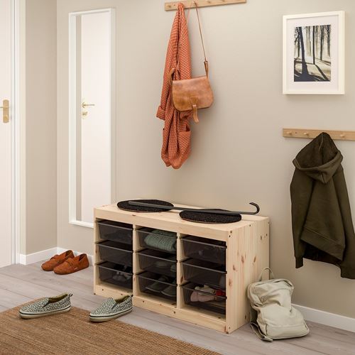 TROFAST saklama ünitesi, çam-gri, 93x44x52 cm