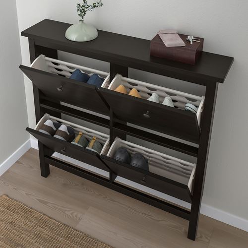 HEMNES ayakkabı dolabı, venge, 107x22x101 cm, 4 bölmeli
