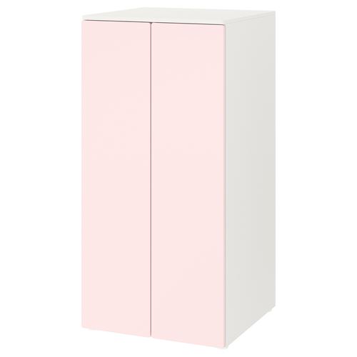 PLATSA/SMÅSTAD çocuk gardırobu, beyaz-uçuk pembe, 60x57x123 cm