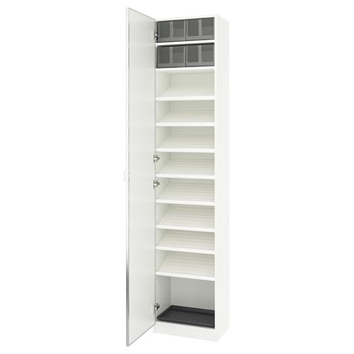 PAX/ÅHEIM ayakkabı dolabı, beyaz-aynalı cam, 50x38x236 cm