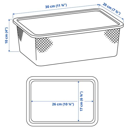 TROFAST saklama kutusu, gri-mavi, 20x30x10 cm