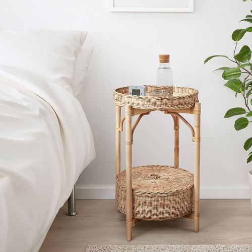 TOLKNING komodin, rattan, 52 cm