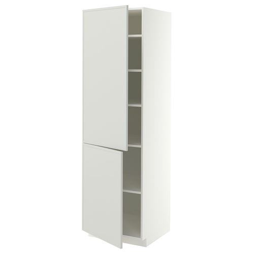 METOD mutfak boy dolabı, ASPUDDEN açık gri, 60x60x200 cm, 2 kapaklı ve 4 raflı