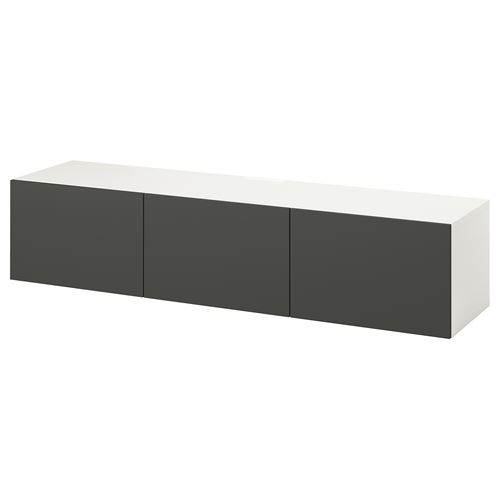 BESTÅ tv sehpası, beyaz-koyu gri, 180x42x38 cm, LAPPVIKEN